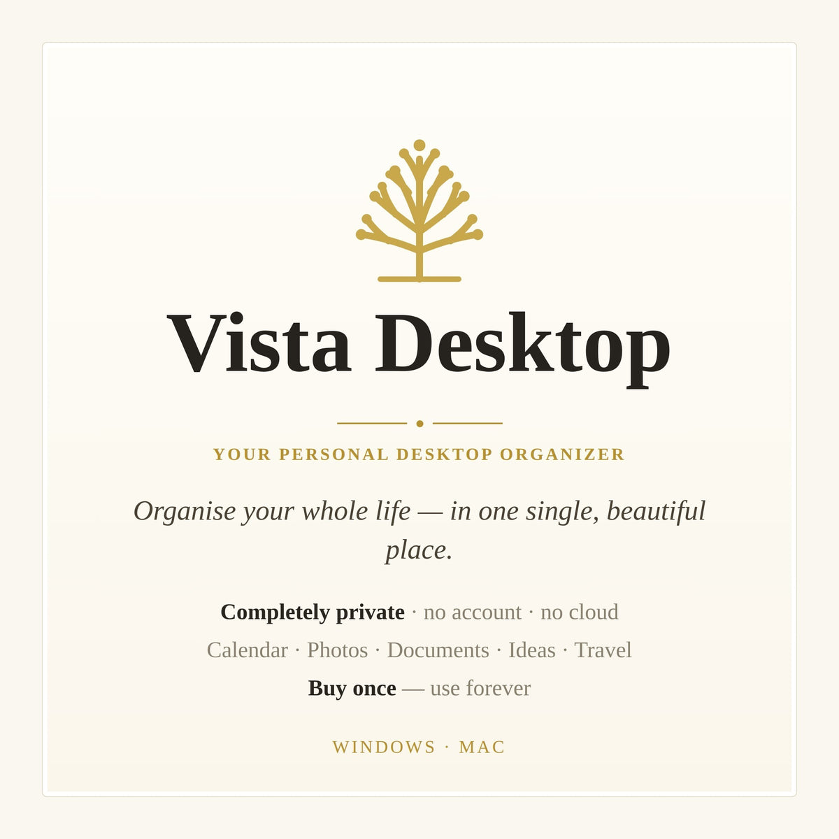 VistaDesktop – Organizador personal de escritorio (sin cuenta, sin nube)
