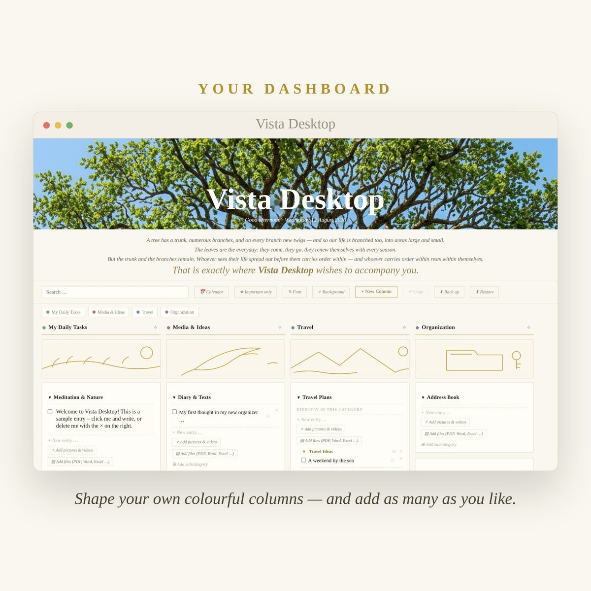 VistaDesktop – Organizador personal de escritorio (sin cuenta, sin nube)