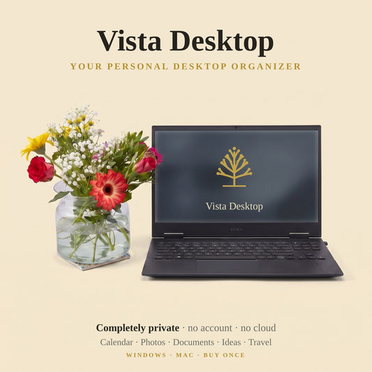VistaDesktop – Persönlicher Desktop-Organizer (ohne Konto, ohne Cloud)